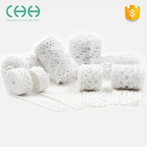 Elegant DIY handmade accessories white crocheted cotton lace