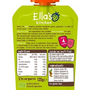 Ellas Kitchen Mangoes,Pears & Papaya Baby Food 120g