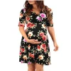 European fashion summer sexy pregnant women clothing flora print short maternity dress