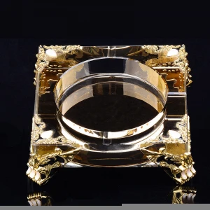 European household high-end cigar ashtray crystal glass large luxury ashtray