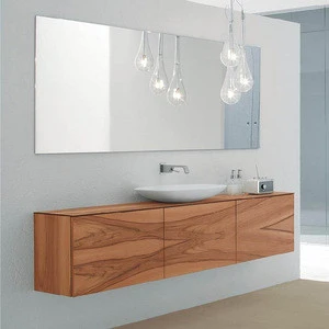 european modern style luxury mdf small sliding door bathroom floor mirror cabinets furniture with top for hotel