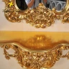 European retro furniture gold leaf small console table dressing table with mirror