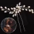 Import European style hair forks Bridal Handmade Pearl Rhinestone Flower Silk crystal hair fork from China
