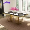 European style restaurant modern stainless steel dinning table and chairs