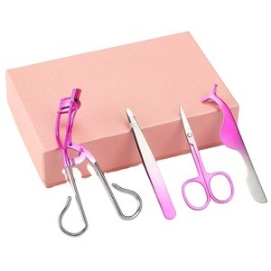 Eyelashes Curlers Applicators Brow Tweezers Makeup Tools Set Packaging Popular Gold and Rose Gold with bags packaging