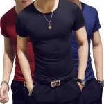 Factory Cheapest Wholesale Summer Tshirts V-neck High Quality Plain O-neck Custom Design Blank Tshirts Bulk