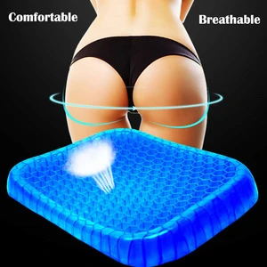 Factory Custom Breathable Honeycomb Design Absorbs Pressure Points Soft Gel Seat Cushion with Non-Slip Cover