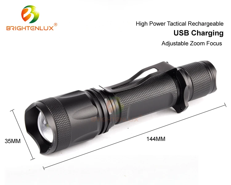 Factory logo Engraved Long Beam Distance USB Rechargeable Powerful Led Flashlight, 1000 lumen Tactical led torch flashlight