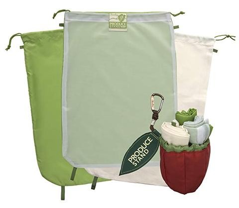 Factory OEM Green Eco Friendly Reusable Nylon Net Mesh Produce Golf Ball Bag With Drawstring.