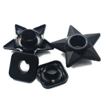 Factory Price 6Mm Clothing Trimmings Grommet Cotton Metal Flat Rectangle Eyelet Black For Garment