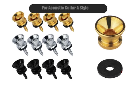 Factory price electric guitar strap safe pins nickel lock metal guitar strap end pin button with screw