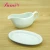 Import Factory price low MOQ wholesale  hotel restaurant white personalized ceramics gravy boat with  milk pot  jug from China
