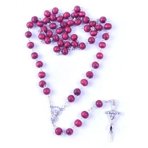 Factory supply cheap Perfume wood rosary Catholic Religious rose scented beads rosary for payer