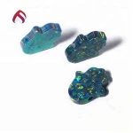 Factory Wholesale loose gemstones created/synthetic opal hamsa with 925 necklace for opal jewelry making