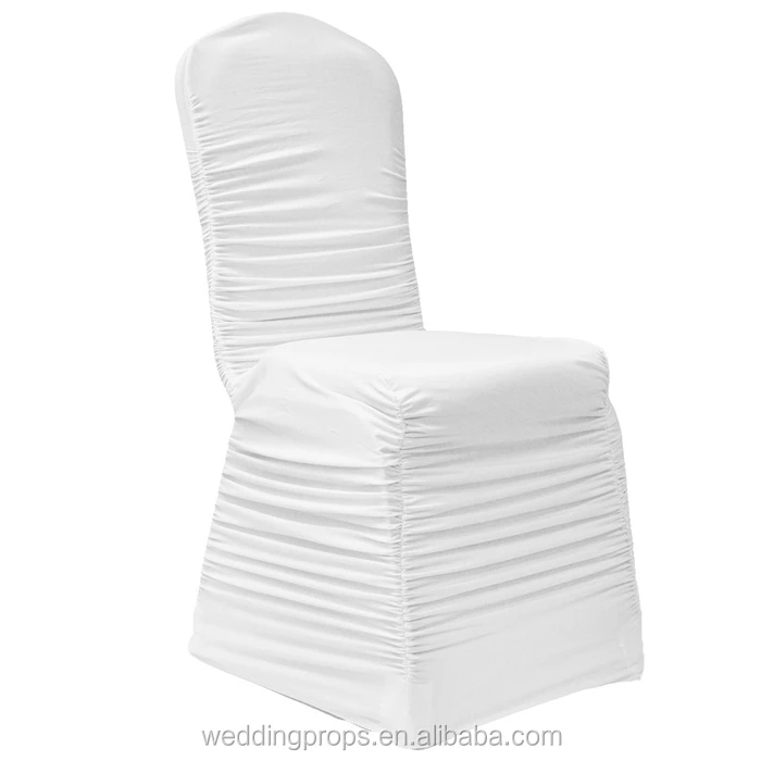 Fancy white spandex ruched chair cover wedding