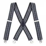 Fashion 5CM Width Adult Suspender, Multi-color 4 Clips Elastic Band Suspenders