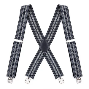 Fashion 5CM Width Adult Suspender, Multi-color 4 Clips Elastic Band Suspenders