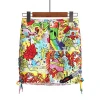 Fashion Design Girls Maxi Digital Print Flower Cotton Short Hip Skirt