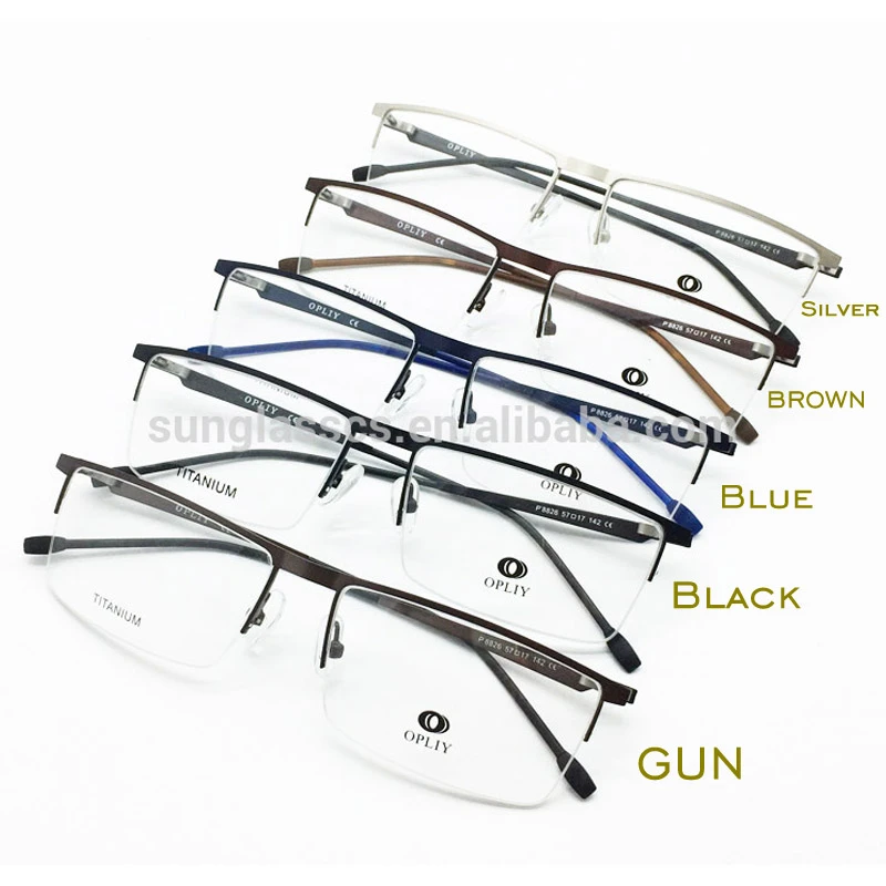 Fashion Optical Frames for Men half rim Titanium Eyeglasses Frame Eyewear