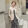 Fashion Pink Black Beige Green One Button Office Lady Wear Fall Blazer Jackets With Real Pockets