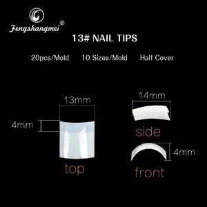 fengshangmei plastic abs artificial fingernail nail supplier fake nail with designs printing curve salon nail tips