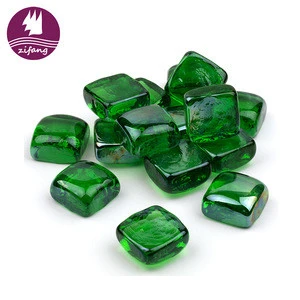 Fireplace parts square shaped fire crystal glass cube beads