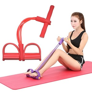 fitness equipment stretching sliming training body building expander 4 tubes elastic pull rope