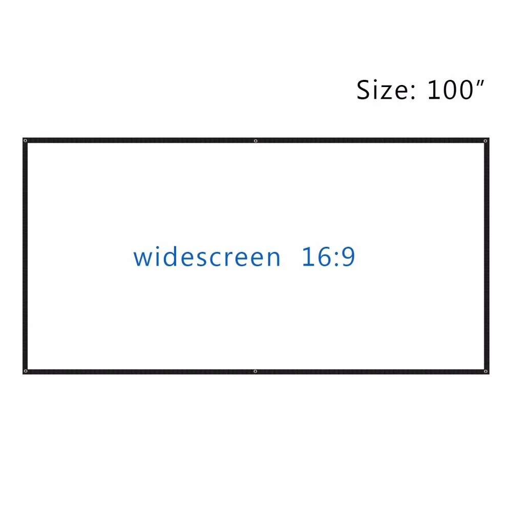 Flexible Cloth Simple Projector Screen 100inch and 16:9, Best for Portable Projectors
