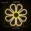 Flower Neon Signs Warm White LED Neon Light for Wall Decor