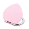 Foldable round heart makeup mirror monogram leather pocket mirror