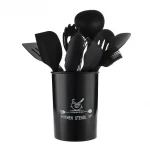 Food Grade 11 Pieces Non-Stick Kitchen Cookware Set heat resistant cooking silicone utensil set with holder and color box