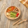Food Grade Bamboo Fiber Melamine Kid Plate And Spoon