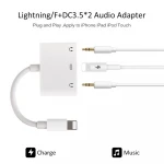 For iPhone Audio Adapter Cable Headset Earphone Headphone Audio Jack Adapter For Lightning to 3.5mm Audio Splitter Converter