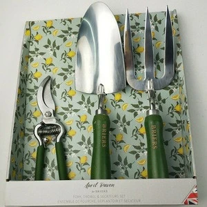 Fork,Trowel and Secateurs Set in a Gift Box Mini Garden Tool Set