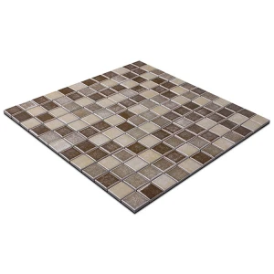 Foshan 30*30cm idea brown glass mosaic art tiles ceramic tile that looks like chocolate