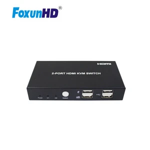 Foxun two way hdmi switch support HDCP2.2/1.4 hdmi switch usb 4k hdmi kvm switch