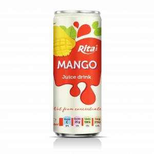 Free Sample Free Design Label Fast Delivery Good Manufacturer From Vietnam 330 ml Canned Mango Juice