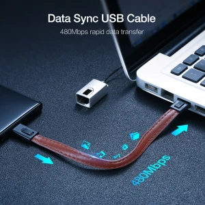 Free Shipping 1 Sample OK Leather USB Charging Cable Android USB Data Charge Cable Keychain USB Charging Cable