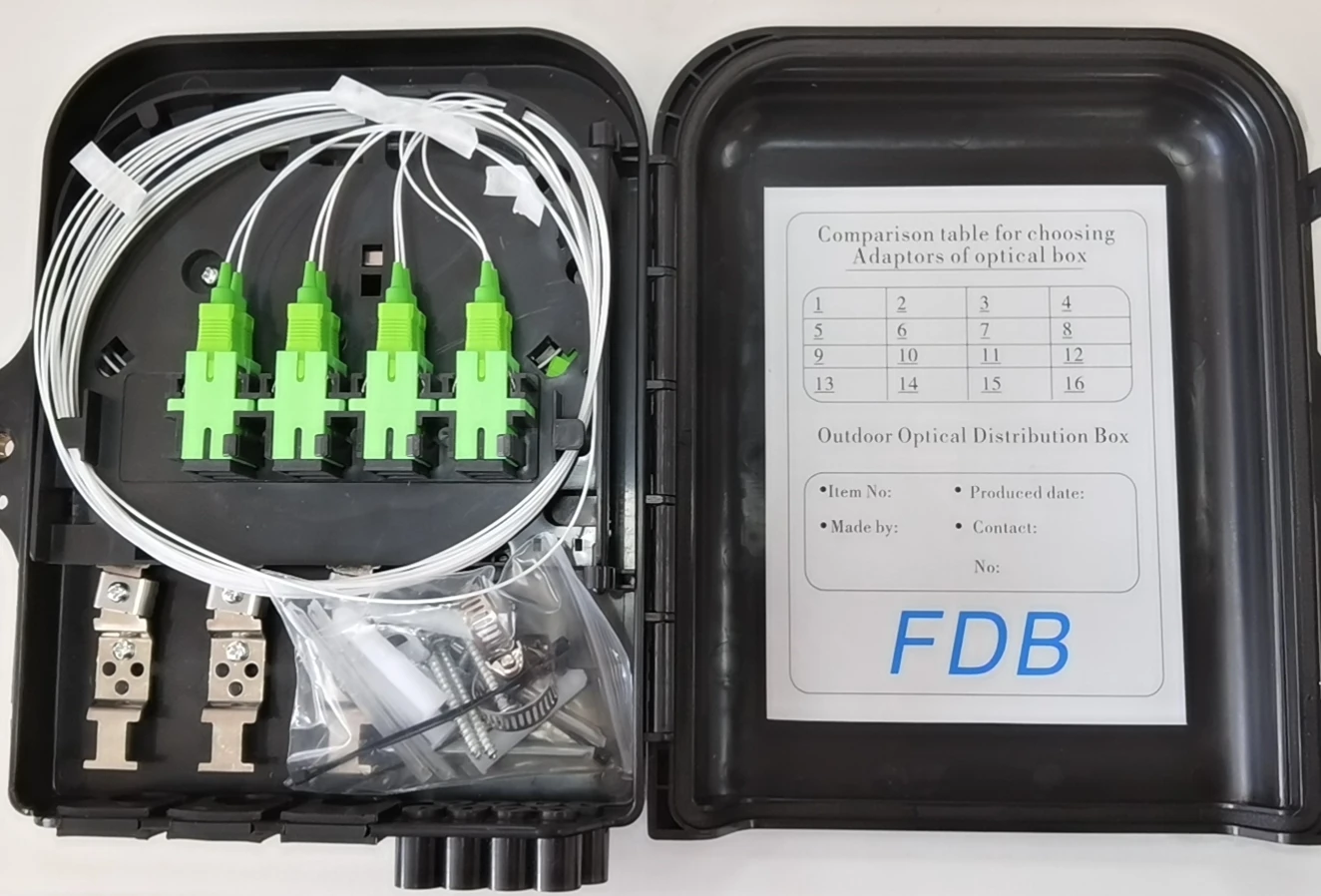 FTTH  fiber optic equipment telecommunications products sx tx core fat 8 port fiber optic distribution box