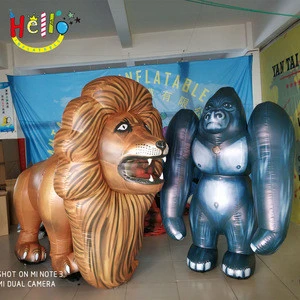 Full printing walking Inflatable Lion cartoon Character Costume mascot for Outdoor Event Decoration