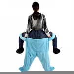 Funny unisex men and women halloween costume party fun festival piggy back carnival clown costume