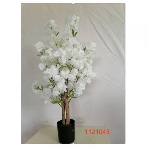 Fuyuan factory direct popular 2021 white artificial cherry blossom bonsai tree plant for home office party wedding decoration
