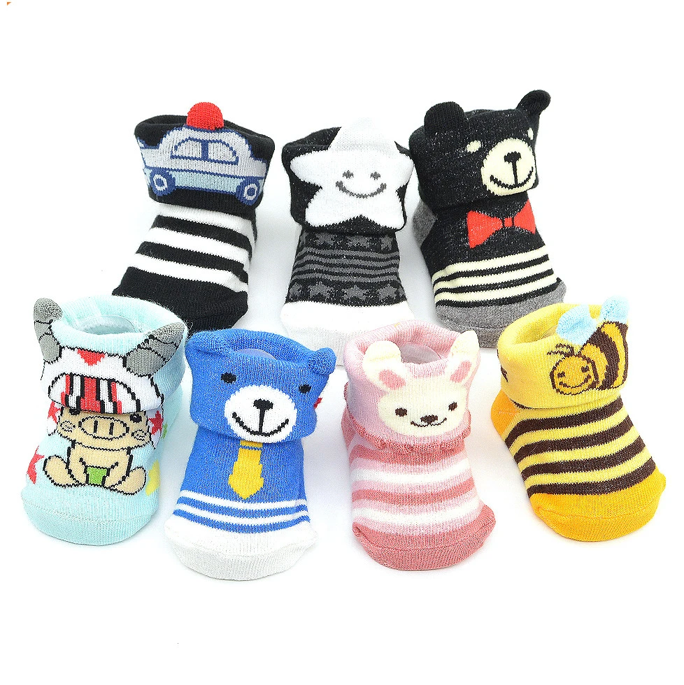 Gift Set Cotton Toddler Floor Infant Socks For Baby/Custom 3D Cartoon Animal Anti Slip Cute Newborn Girl Boy Tube Baby Socks