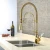 Import Gold Commercial Style Pre Rinse Kitchen Faucet with Pot Filler 1206-PB from China