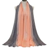 Gradient shawl scarf with gold silk thread and fringe, daily all-match diamond scarf
