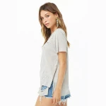grey color no logo vintage 100% cotton custom fashion women blank distressed t shirts