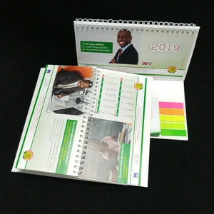 Guangzhou Factory 2019 Table calendar with sticky notes and coloring sticker