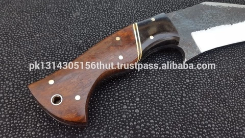 Hand Forged High Carbon Steel Hunting Knife "Rose Wood" Handle