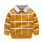 Hand Knitted New Design Knitting Children's Clothing Puppy Cartoon Wholesale Knit Kids Pullover Shirt Collar Boys Sweater