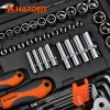Harden 120+2PCS 1/2"& 3/8" &1/4" Professional Chrome Vanadium Car Repairing DRY.Socket Auto Hand Tool Set